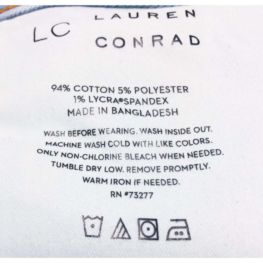 SOLD LC Lauren Conrad Womens High Waist Ripped Straight Leg Jeans Sz 14 NWT - Picture 9 of 10